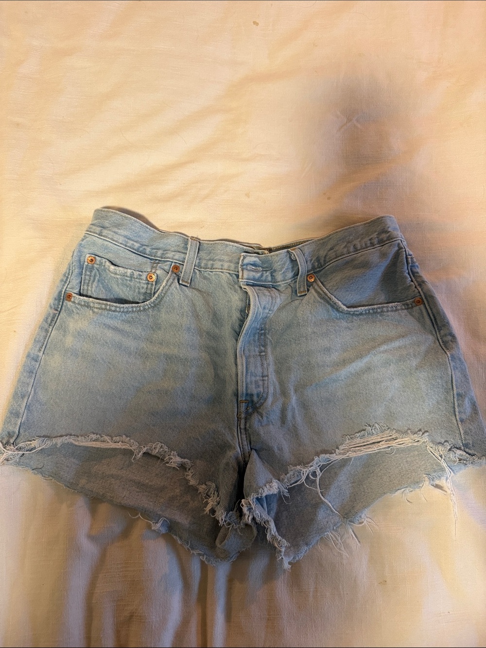 Levi's 501 Frayed Hem Denim Shorts